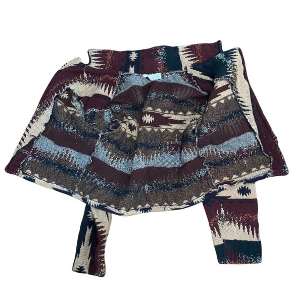 Vintage PACO SOLER Cropped Southwestern Jacket Button Woven Tapestry Womens Boho - Picture 4 of 5